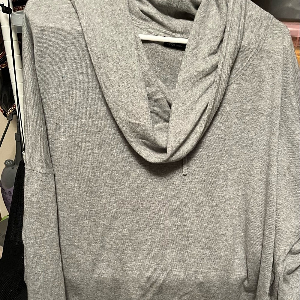 Grey cowl neck sweater